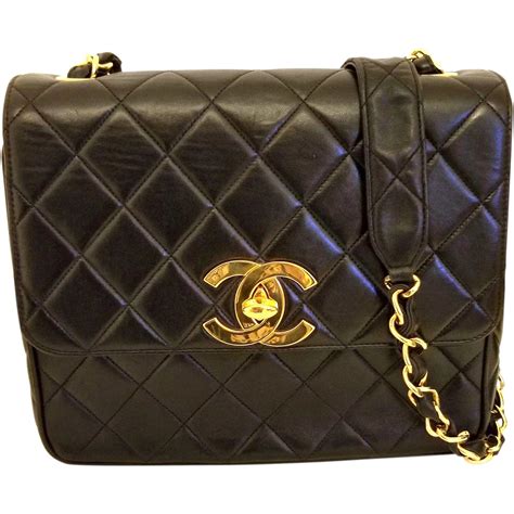 vintage chanel bag black|pictures of old chanel purses.